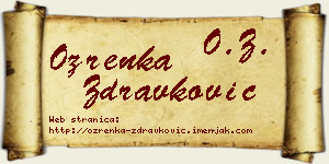 Ozrenka Zdravković vizit kartica